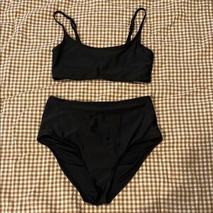 Old Navy Scoop Neck Bikini Top & High Waisted Bottoms Swimwear Set